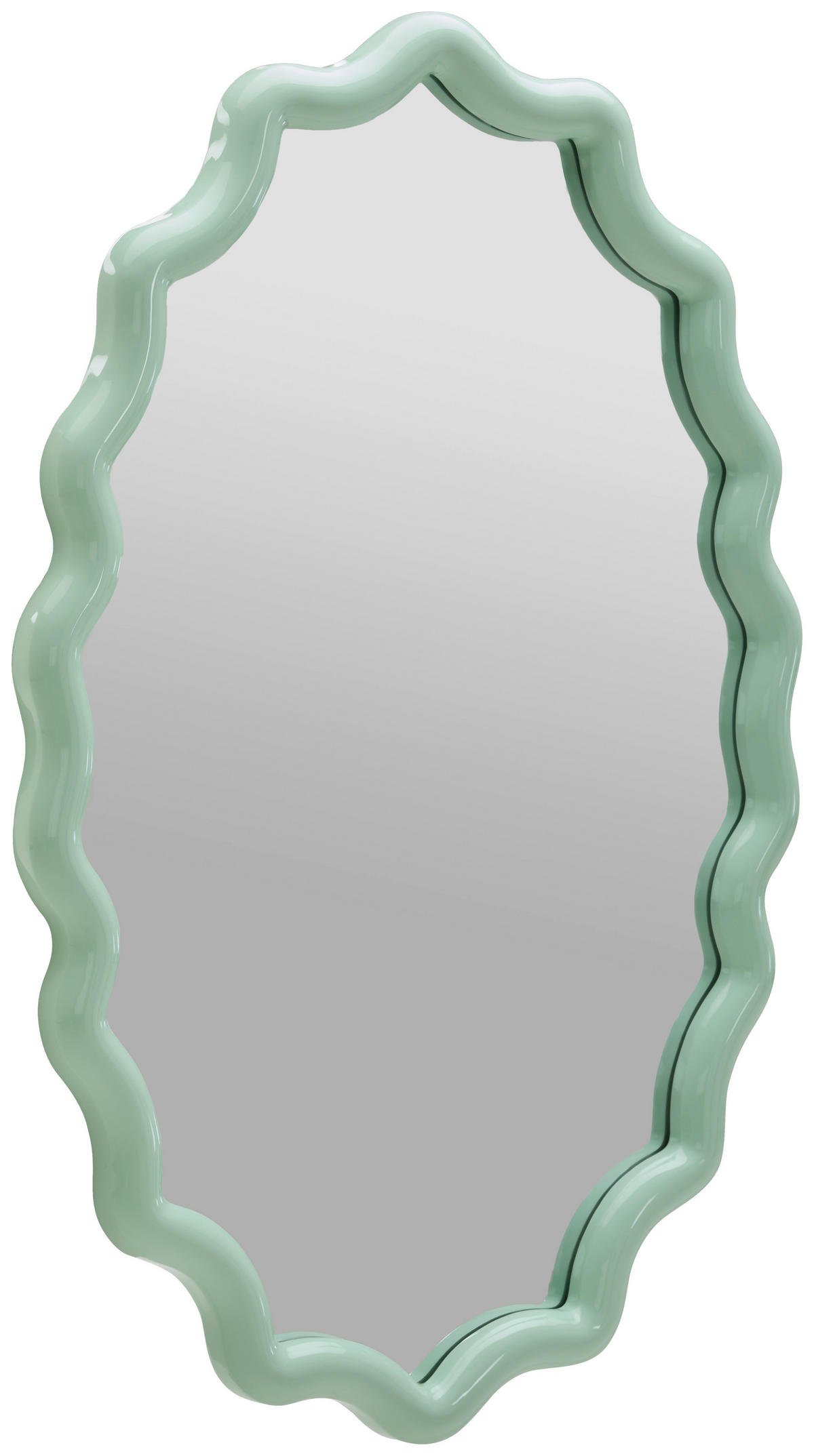 WANDSPIEGEL 80/120/4,5 cm    in wellenförmig  - Grün, Design, Glas/Holzwerkstoff (80/120/4,5cm) - Novel