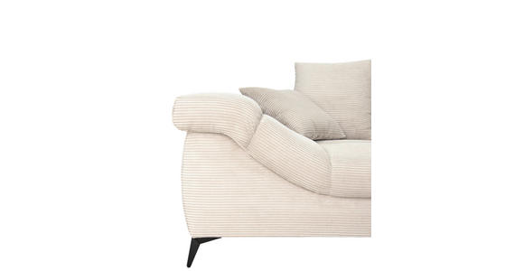 ECKSOFA Naturfarben Cord Rückenkissen, Armlehnenkissen, Rücken echt  - Schwarz/Naturfarben, KONVENTIONELL, Textil/Metall (332/231cm) - Carryhome