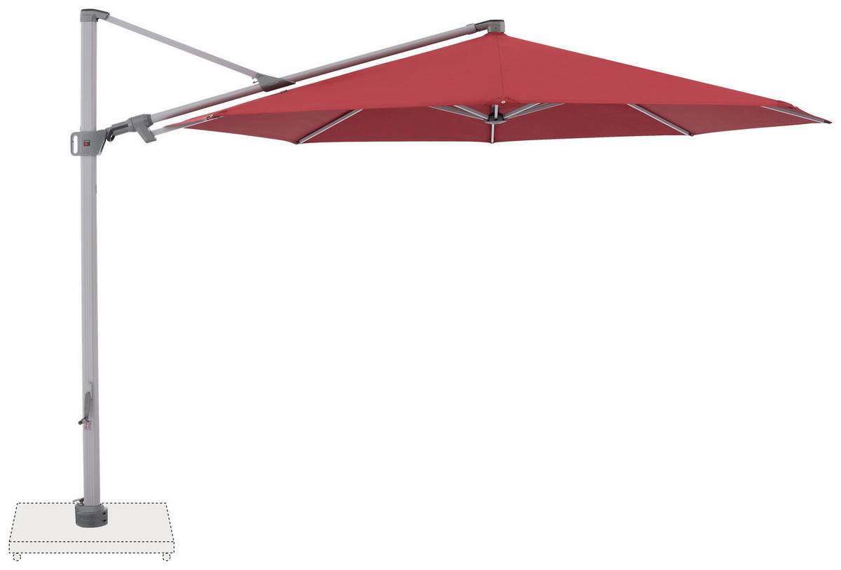 AMPELSCHIRM 340 cm Bordeaux  - Bordeaux/Silberfarben, Basics, Textil/Metall (340/340cm) - KNIRPS