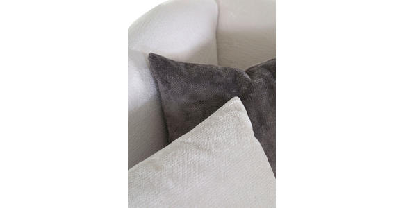 SESSEL Plüsch Grau, Weiß    - Schwarz/Weiß, Design, Textil/Metall (138/83/85cm) - Ambia Home