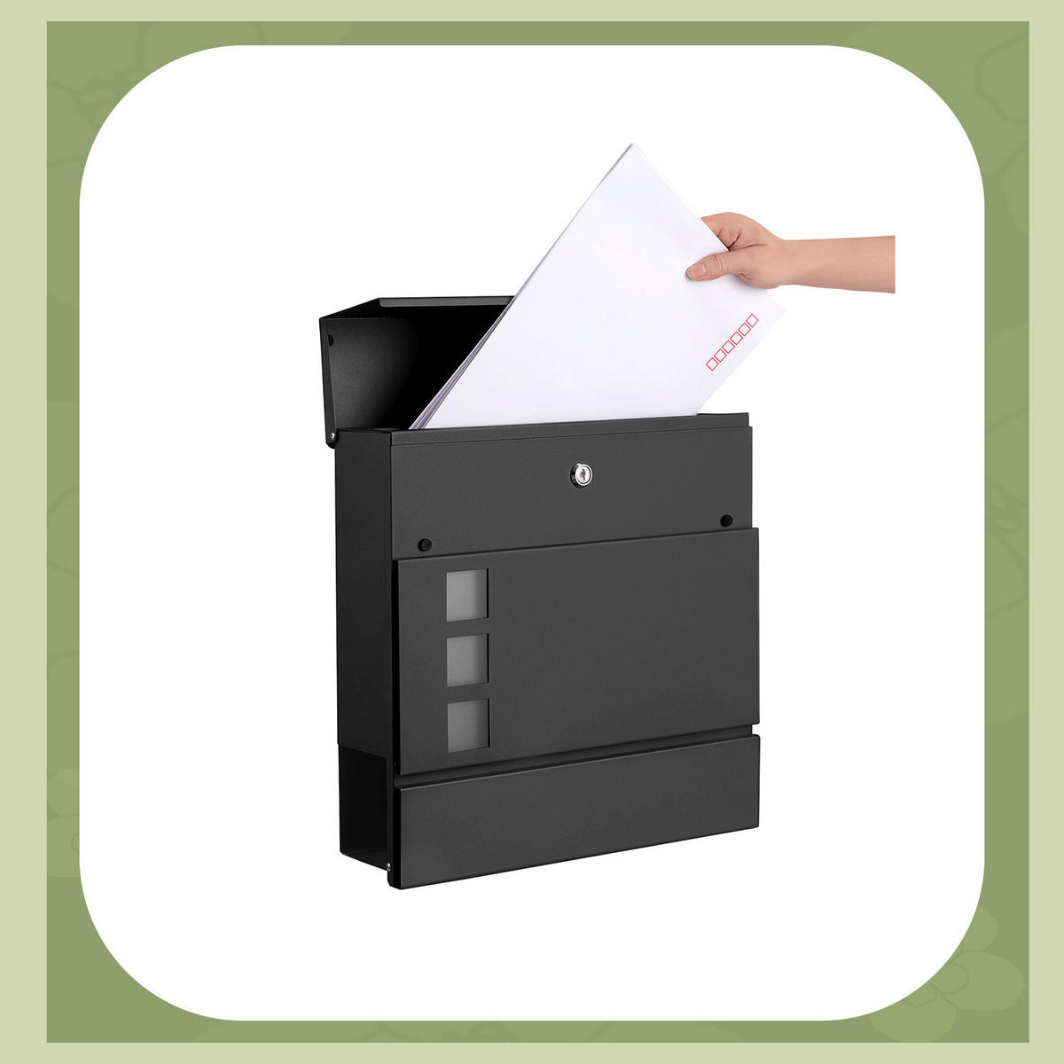 BRIEFKASTEN 37/37/10,5 cm  - Schwarz, Basics, Metall (37/37/10,5cm)