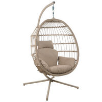 HÄNGESESSEL 110/196/100 cm Stahl  - Elfenbein/Beige, KONVENTIONELL, Textil/Metall (110/196/100cm)