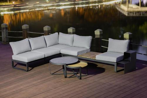 LOUNGETISCH 60-80/60-80/35,5-40,5 cm Holz, Metall, Glas  - Graphitfarben/Grau, Design, Glas/Holz (60-80/60-80/35,5-40,5cm) - Zebra 