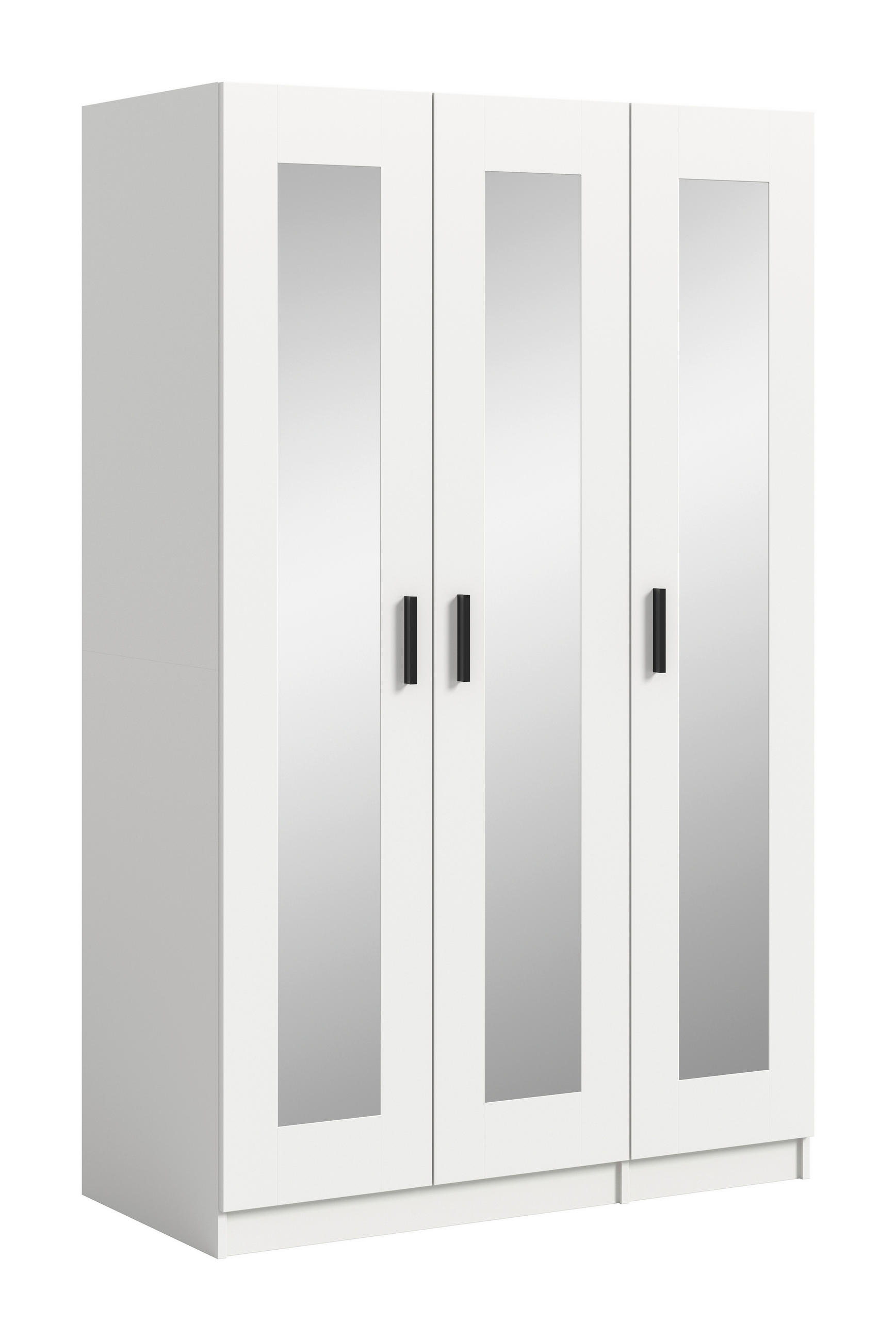 DREHTÜRENSCHRANK 120/195/56 cm,  in Weiß, 3 Tür(en)-türig  - Schwarz/Weiß, ROMANTIK / LANDHAUS, Holzwerkstoff/Kunststoff (120/195/56cm) - Livetastic