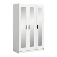 DREHTÜRENSCHRANK 120/195/56 cm,  in Weiß, 3 Tür(en)-türig  - Schwarz/Weiß, ROMANTIK / LANDHAUS, Holzwerkstoff/Kunststoff (120/195/56cm) - Livetastic