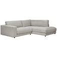 ECKSOFA  in Cord Hellgrau  265/224 cm  - Hellgrau/Schwarz, Design, Kunststoff/Textil (265/224cm) - Hom`in