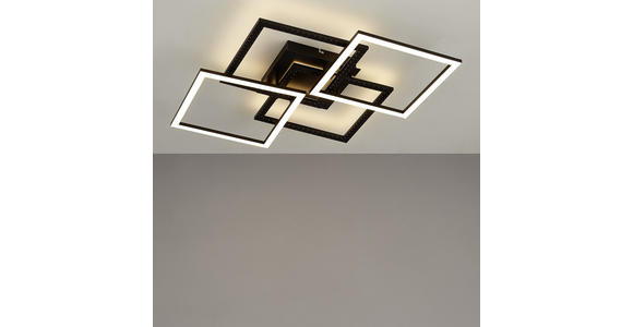 LED-DECKENLEUCHTE - Schwarz, Design, Metall (61/61/8,5cm) - Ambiente