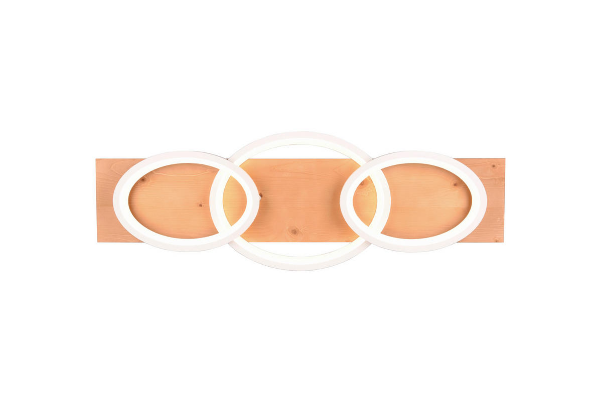 LED-DECKENLEUCHTE    97/33/10 cm  - Weiss/Braun, Basics, Holz/Metall (97/33/10cm) - Trio Leuchten