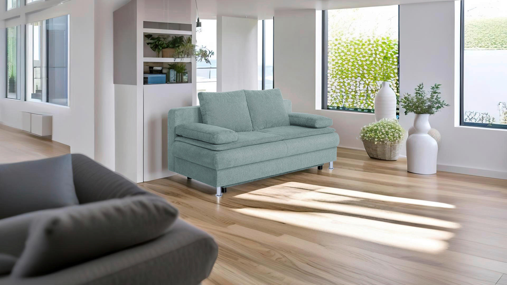 2-Sitzer-Sofa Mit Schlaffunktion Ken Blaugrau