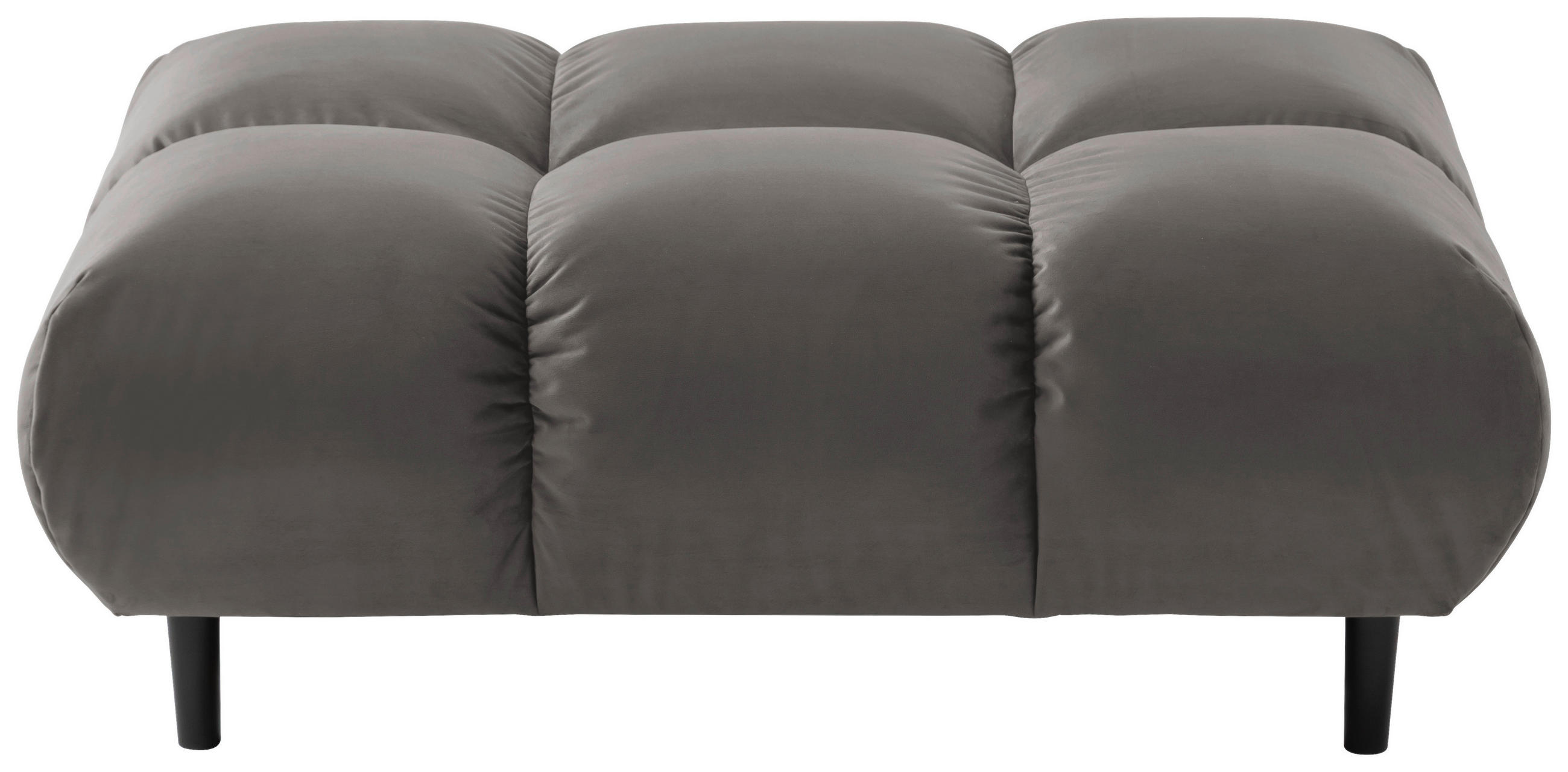 HOCKERBANK 108/41/73 cm Velours Grau Holz  - Schwarz/Grau, Design, Holz/Textil (108/41/73cm) - Pure Home Lifestyle