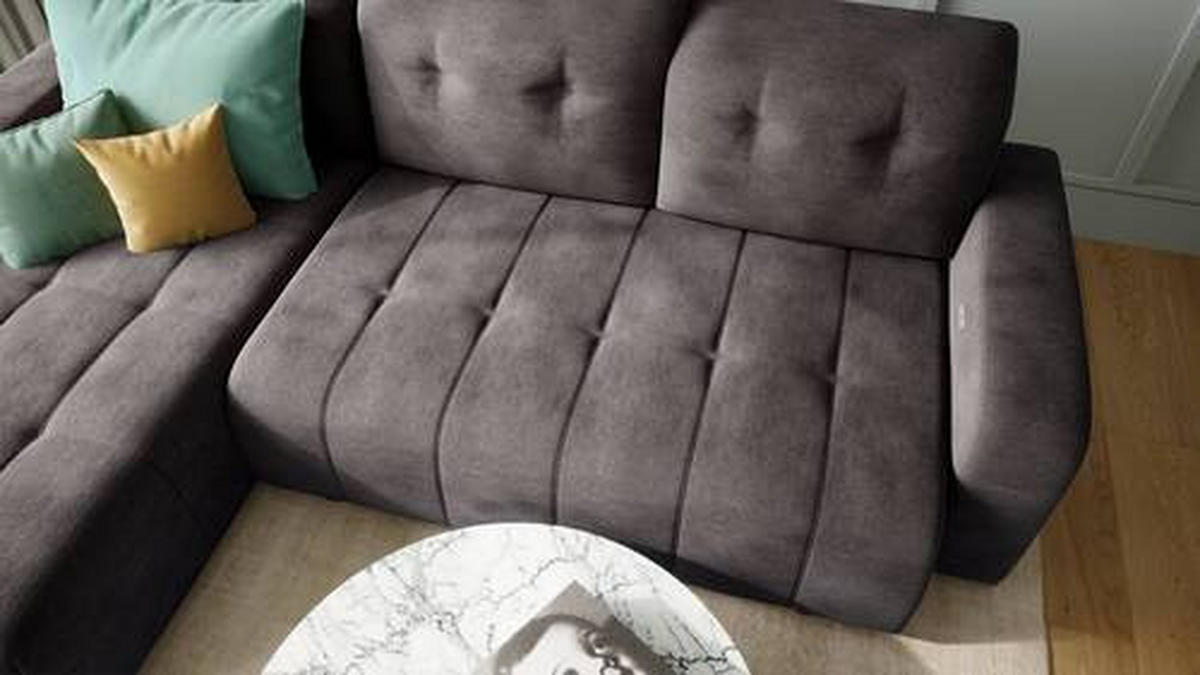 ECKSOFA in Mikrofaser Anthrazit  - Anthrazit/Schwarz, Modern, Textil/Metall (292/185cm) - Livetastic