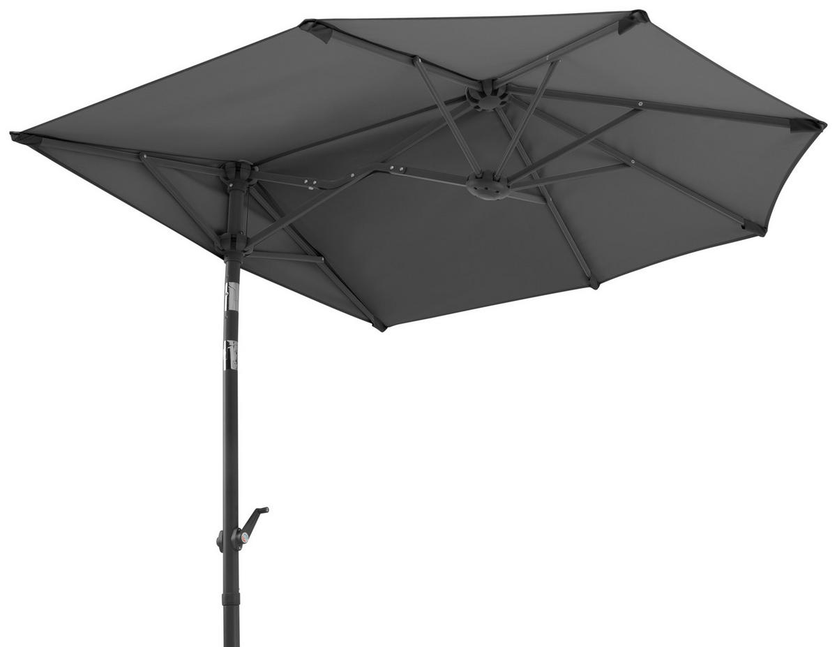 AMPELSCHIRM 150 cm Anthrazit  - Anthrazit, Basics, Textil/Metall (150/228/150cm) - Schneider