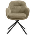 ARMLEHNSTUHL  in Webstoff  - Taupe/Schwarz, Design, Textil/Metall (64/87/63cm) - Novel