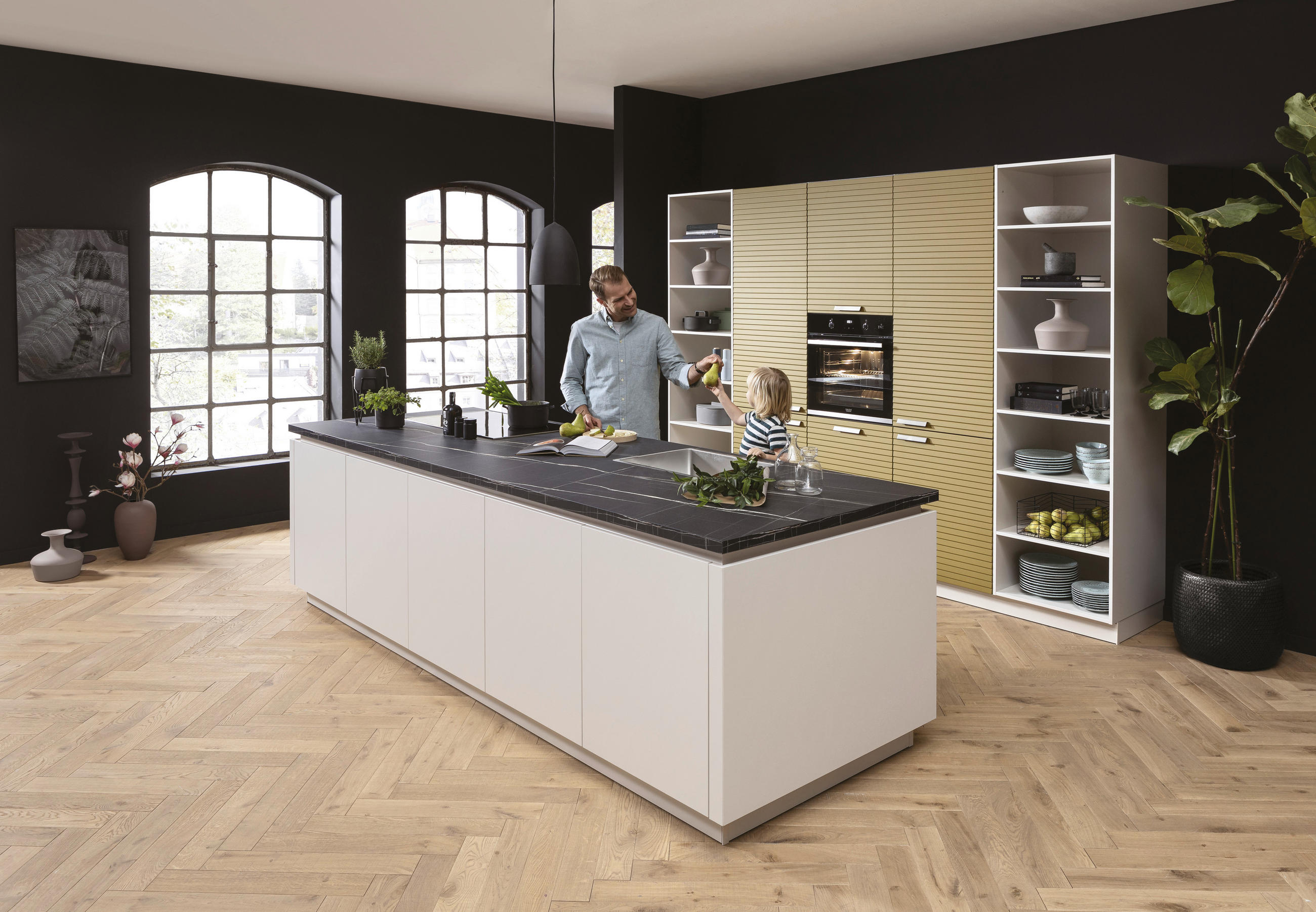 EINBAUKÜCHE   - Gelb, Design, Holzwerkstoff - Schüller