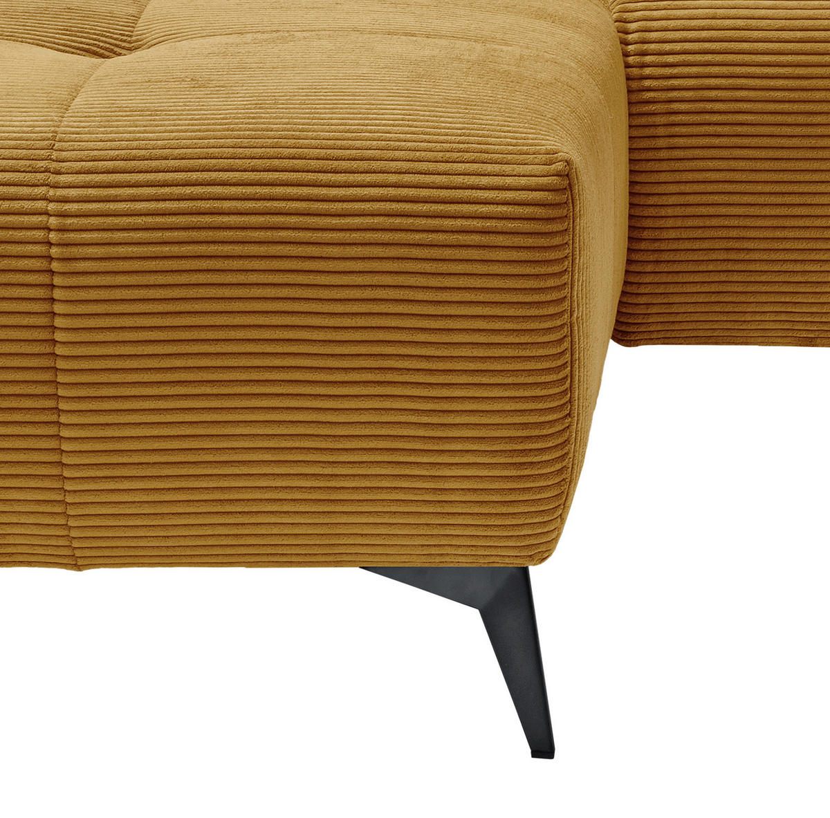 ECKSOFA in Cord Goldfarben  - Goldfarben/Schwarz, Modern, Textil/Metall (180/258cm) - Livetastic