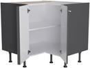 ECKKÜCHE 270/200 cm  in Anthrazit  - Edelstahlfarben/Eichefarben, Basics, Holzwerkstoff/Metall (270/200cm) - Optifit
