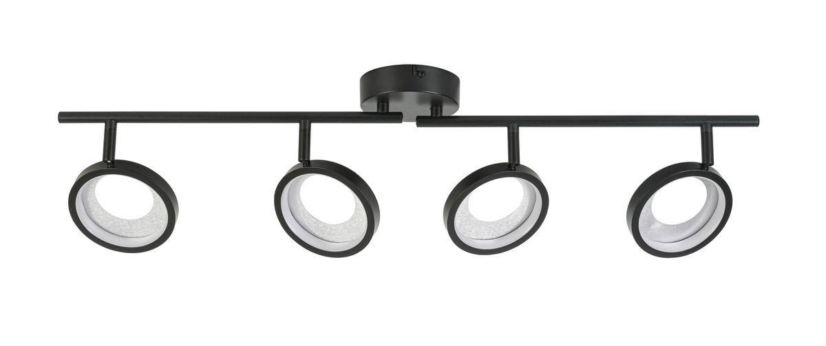 LED-STRAHLER Granada 83/12/19 cm   - Schwarz/Alufarben, Basics, Kunststoff/Metall (83/12/19cm) - Novel