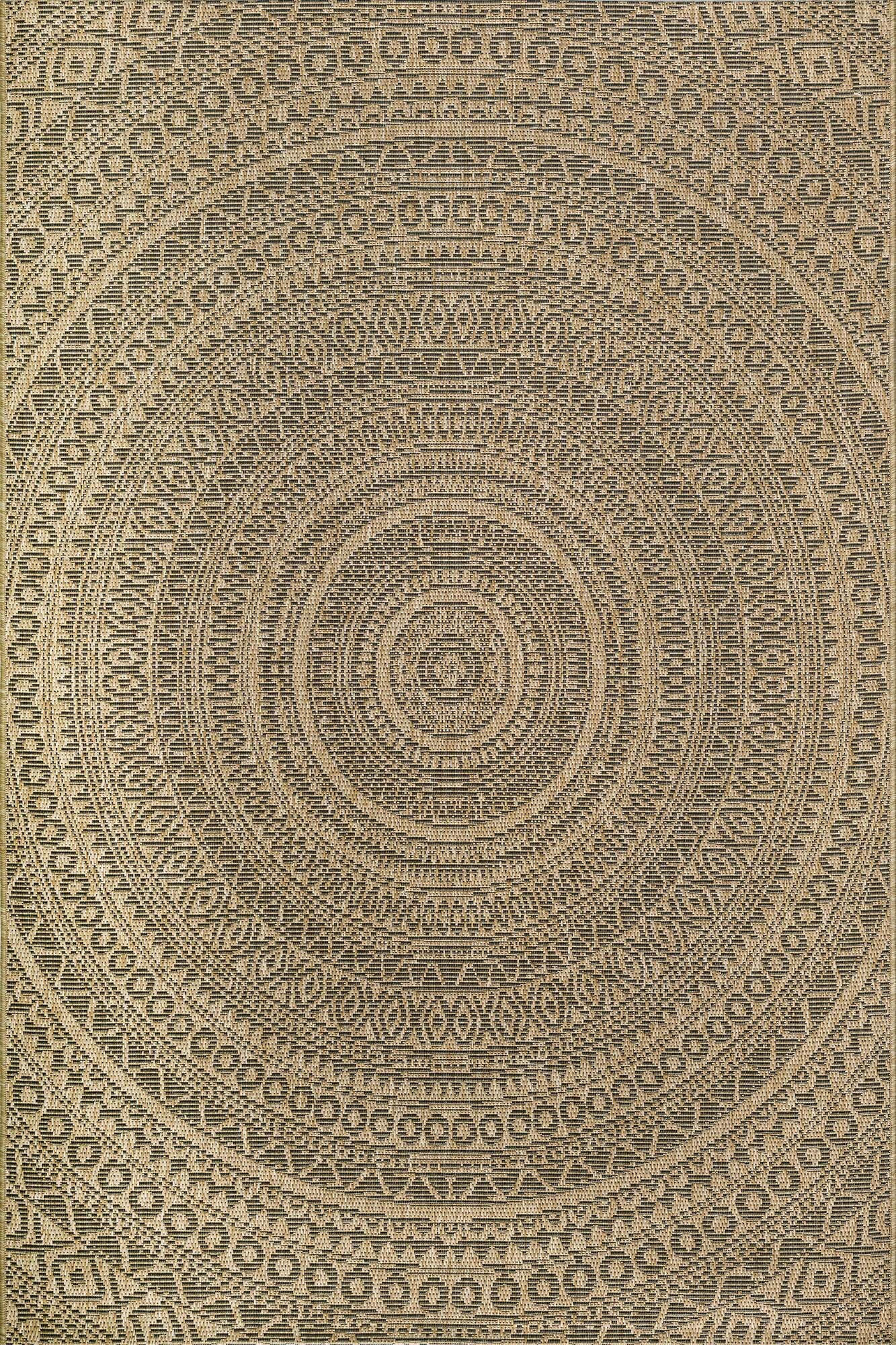 Ambia Garden Outdoorteppich Regina Mandala Natur 140x200 cm