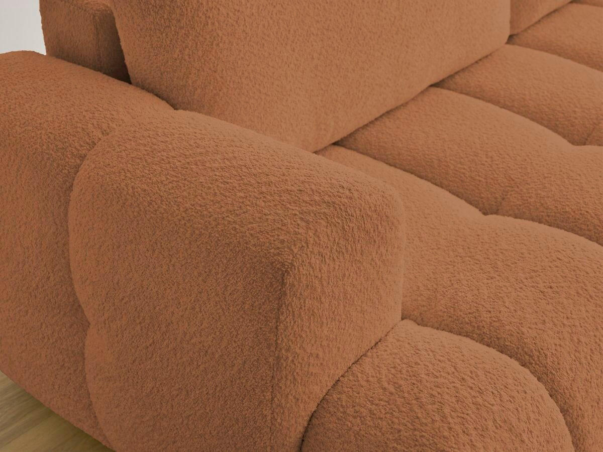 SCHLAFSOFA FUJI Bouclé Orange  inkl.  - Schwarz/Orange, MODERN, Kunststoff/Textil (251/113/88cm)
