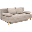 SCHLAFSOFA  in Flachgewebe Sandfarben  - Sandfarben/Naturfarben, KONVENTIONELL, Holz/Textil (195/90/90cm) - Cantus