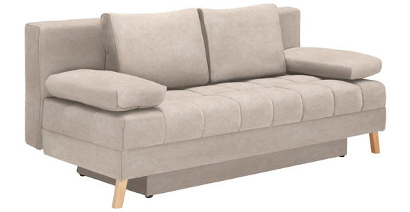 SCHLAFSOFA  in Flachgewebe Sandfarben  - Sandfarben/Naturfarben, KONVENTIONELL, Holz/Textil (195/90/90cm) - Cantus