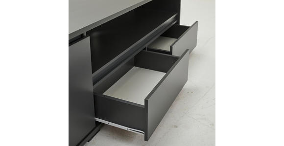 LOWBOARD in 180/55/48 cm - Anthrazit/Schwarz, Design, Holzwerkstoff/Kunststoff (180/55/48cm) - Carryhome