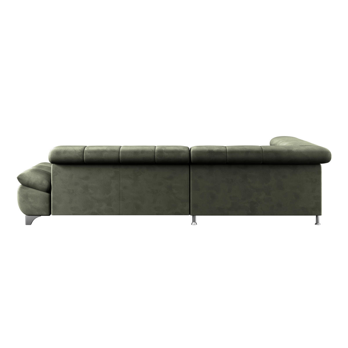 ECKSOFA Dunkelgrün Chenille  - Chromfarben/Dunkelgrün, KONVENTIONELL, Textil/Metall (234/312cm) - Livetastic