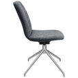 STUHL  in Aluminium Bouclé Metall, Textil  - Dunkelgrau/Alufarben, Design, Textil/Metall (46/81,5-84,5/55cm) - Johann Jakob
