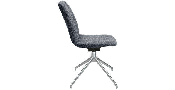 STUHL in Aluminium Bouclé Metall, Textil - Dunkelgrau/Alufarben, Design, Textil/Metall (46/81,5-84,5/55cm) - Johann Jakob