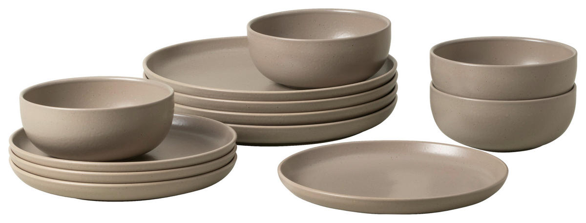 KOMBISERVICE Creme PACIFICA 12-teilig 4 Personen  - Creme, Basics, Keramik - Costa Nova