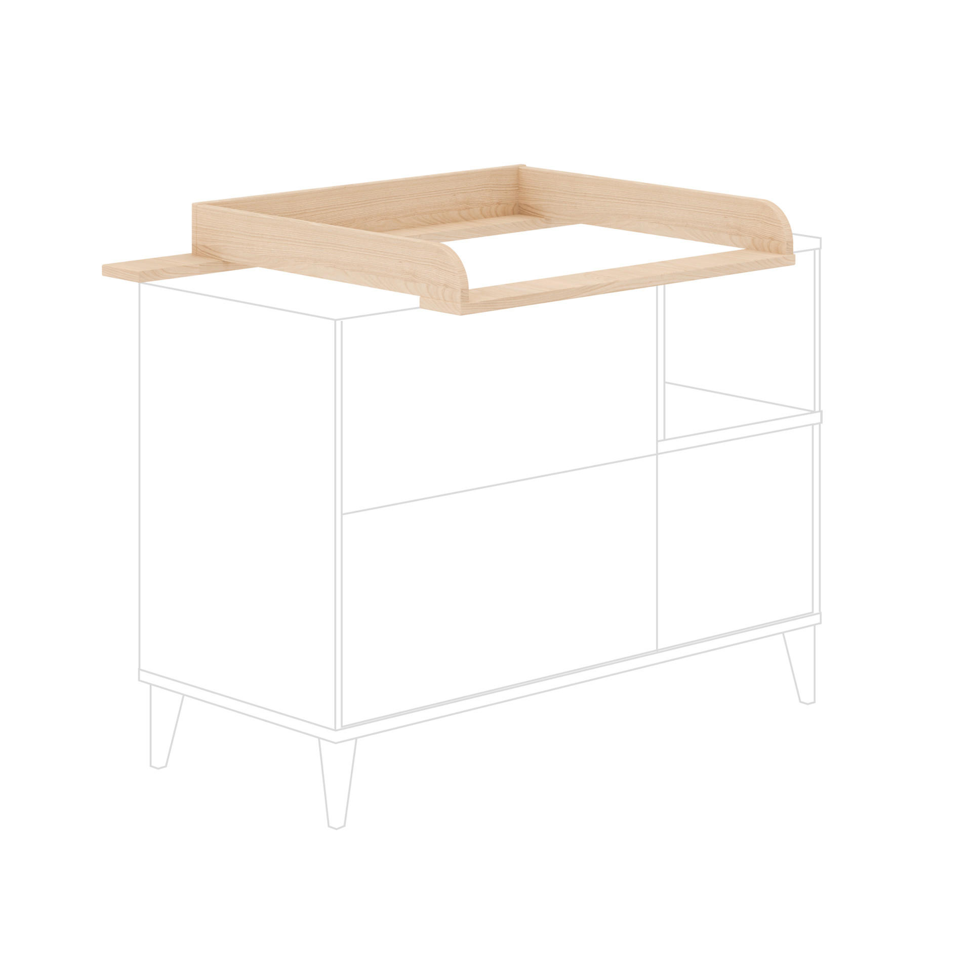 WICKELAUFSATZ Mila & Ben  - Beige, Basics, Holzwerkstoff (129,4/12,5/81,3cm) - Paidi