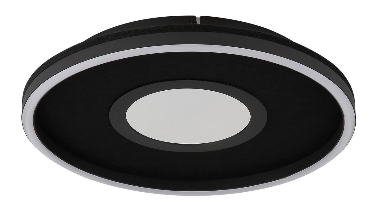 LED-DECKENLEUCHTE 39,7/6,3 cm   - Transparent/Schwarz, Design, Kunststoff/Textil (39,7/6,3cm)