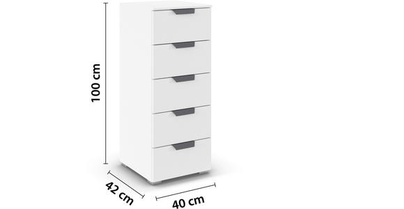 KOMMODE  in 40/100/42 cm  - Dunkelgrau/Weiß, Design, Holzwerkstoff/Metall (40/100/42cm) - Carryhome