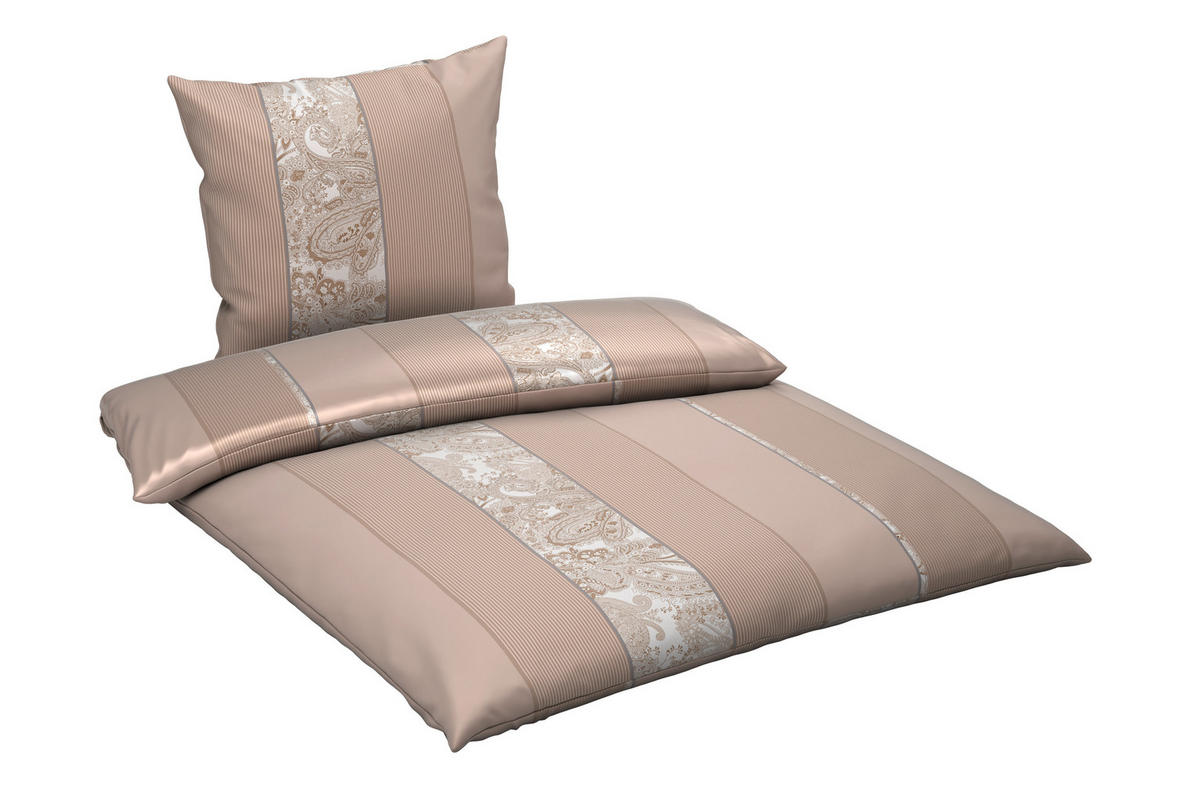 BETTWÄSCHE Satin 155/220 cm  - Beige, Textil (155/220cm) - Dieter Knoll