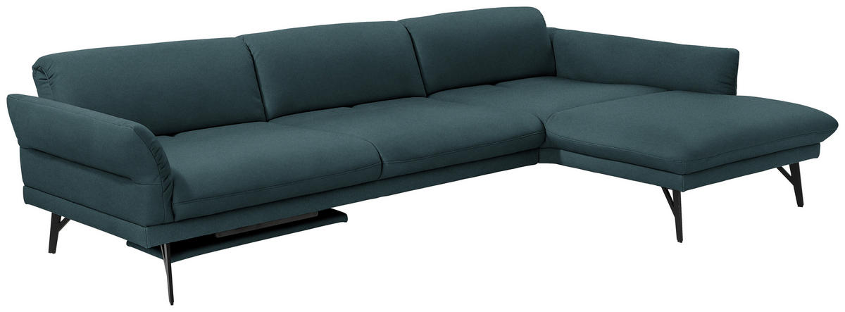 ECKSOFA Posh in Echtleder Petrol  308/173 cm  - Anthrazit/Petrol, Design, Leder/Metall (308/173cm) - Joop!