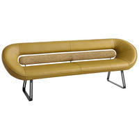 SITZBANK Leder Senfgelb  - Beige/Senfgelb, Design, Leder/Textil (260/89/68cm) - Koinor