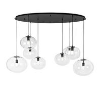 HÄNGELEUCHTE Luce Ambiente e Design 166/81,5/155 cm   - Transparent/Schwarz, Trend, Glas/Metall (166/81,5/155cm)