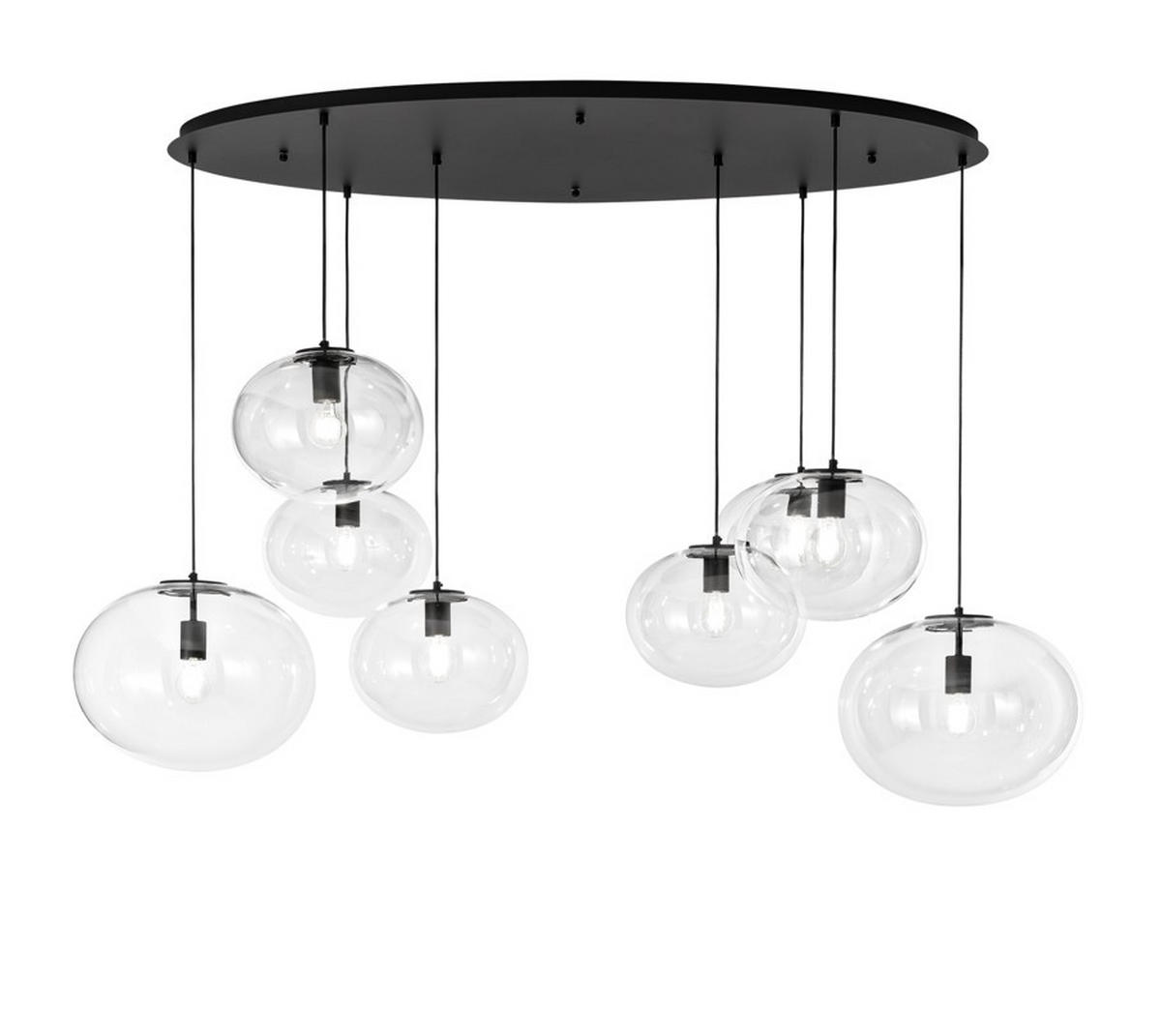 HÄNGELEUCHTE Luce Ambiente e Design 166/81,5/155 cm   - Transparent/Schwarz, Trend, Glas/Metall (166/81,5/155cm)