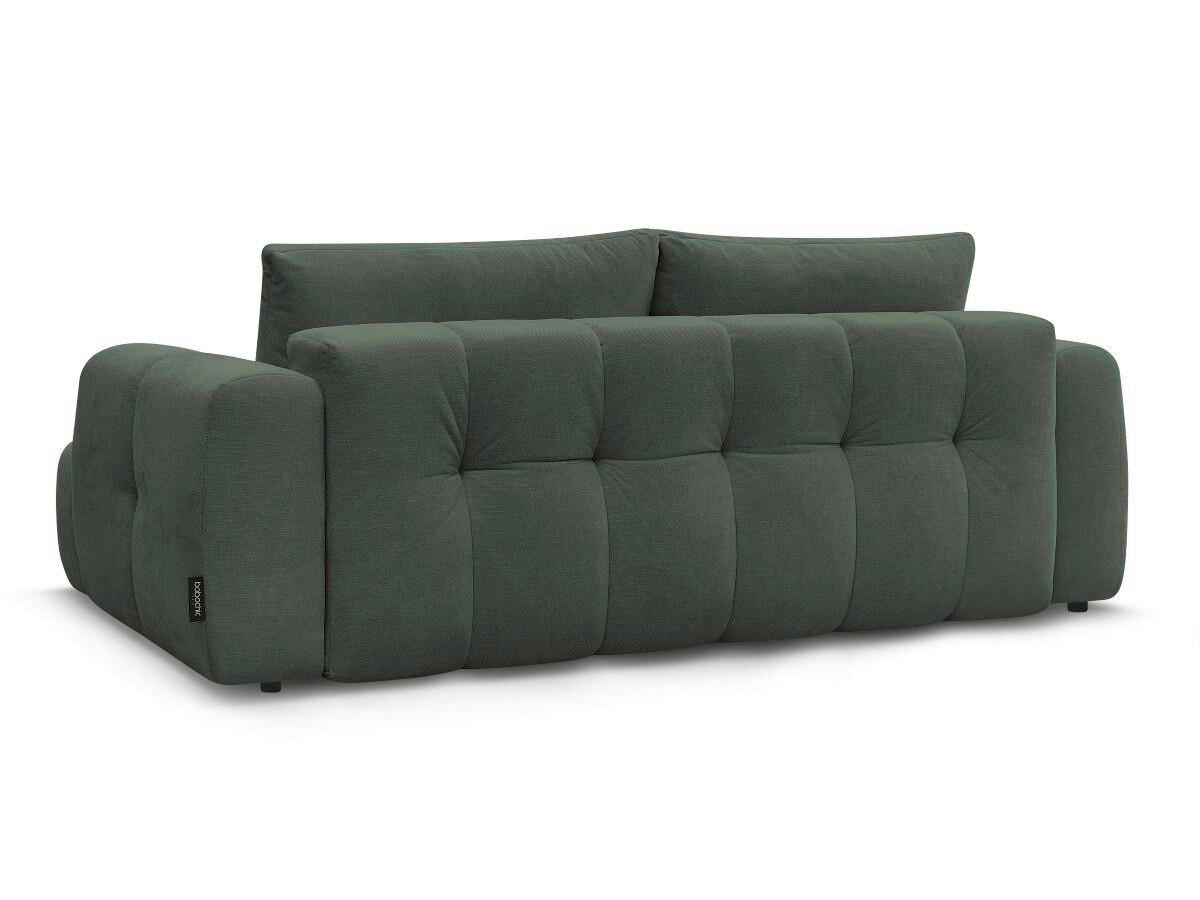 SCHLAFSOFA FUJI Leinenoptik Grün  inkl.  - Schwarz/Grün, MODERN, Kunststoff/Textil (251/113/88cm)
