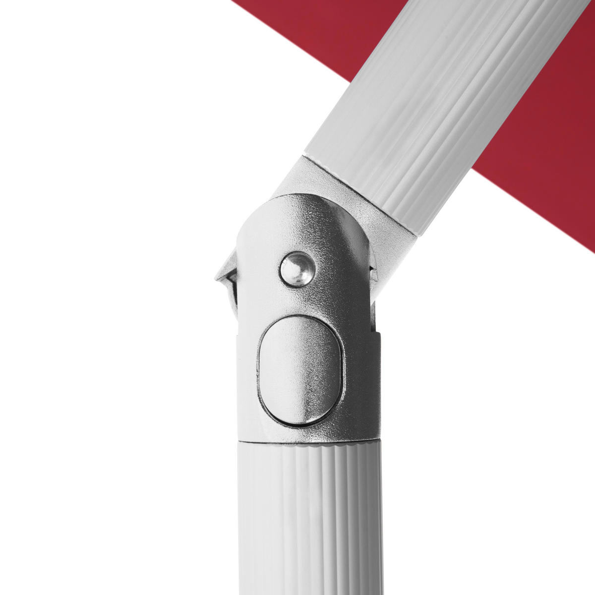 SONNENSCHIRM  270/270 cm  - Silberfarben/Rot, Konventionell, Textil/Metall (270/270cm) - Doppler