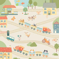 KINDERTEPPICH Living Verovia 120/120 cm  in Creme, Koralle, Salbeigrün  - Koralle/Salbeigrün, Trend, Kunststoff/Textil (120/120cm) - Lindorug