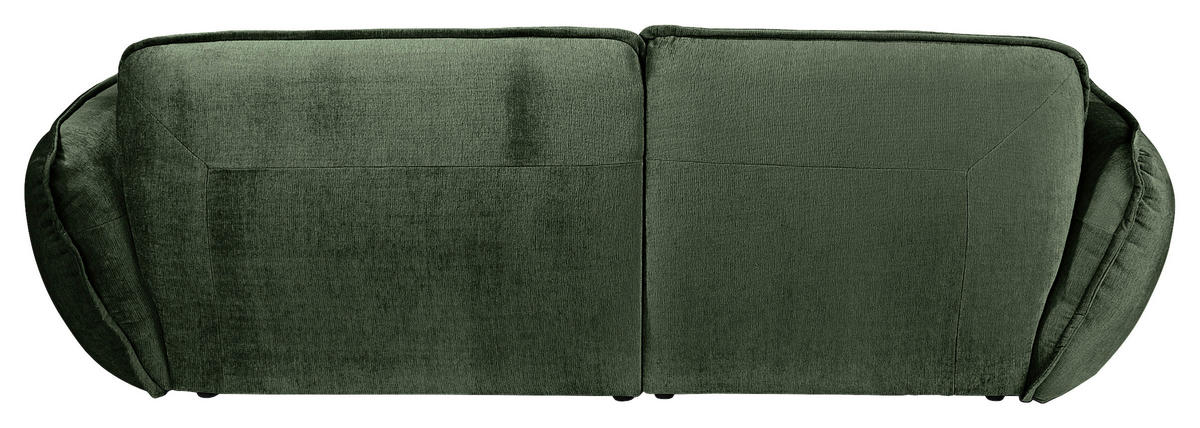 ECKSOFA in Chenille Dunkelgrün  - Dunkelgrün/Schwarz, Modern, Kunststoff/Textil (269/184cm) - Trendmanufaktur