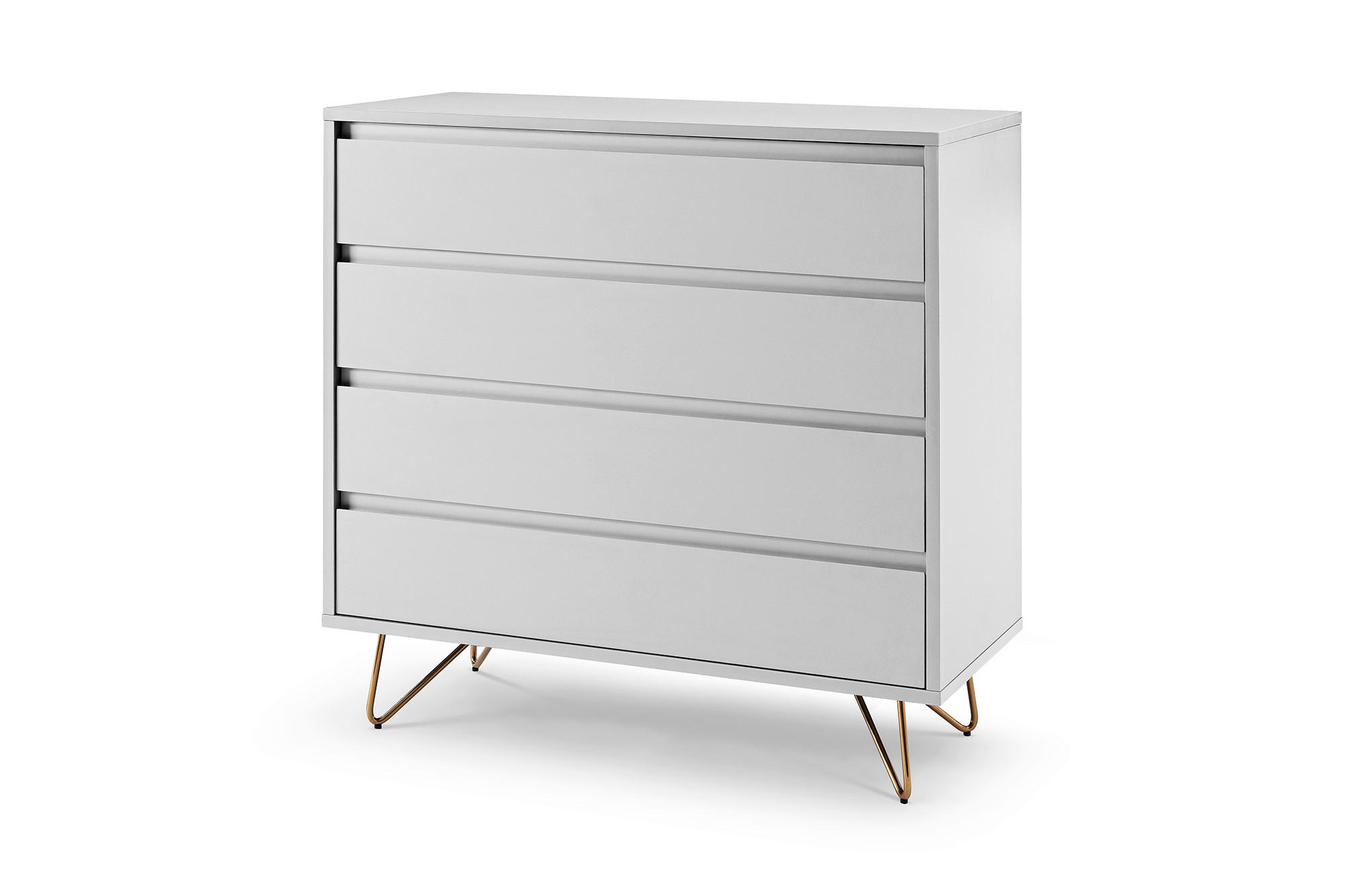 KOMMODE  in 90/90/40 cm  - Messingfarben/Weiß, Design, Holzwerkstoff/Metall (90/90/40cm) - Livetastic