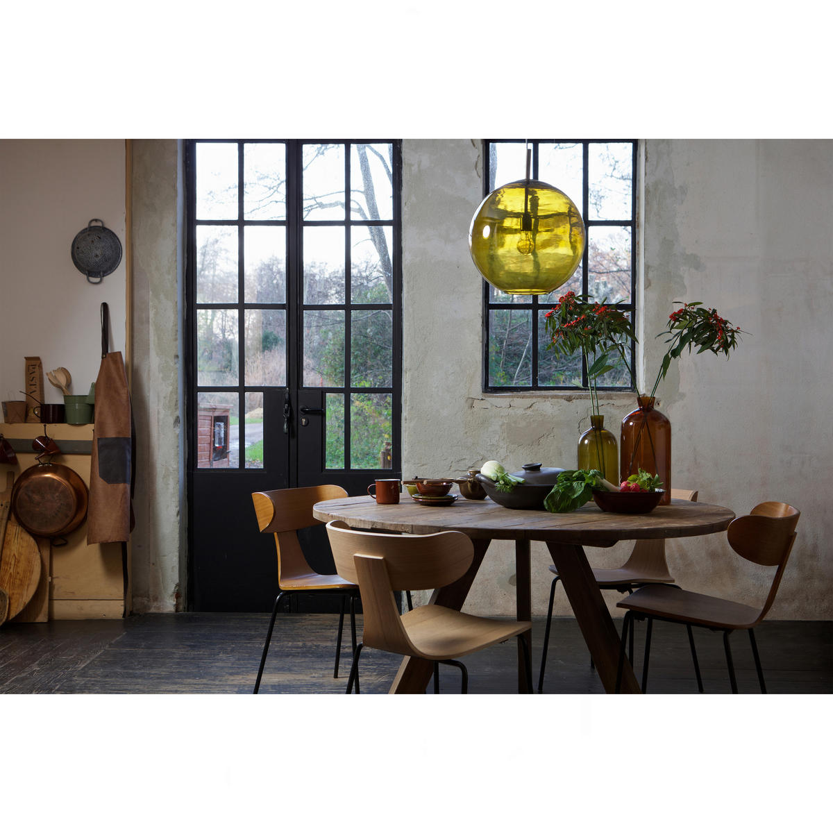 STUHL-SET 2 Stück stapelbar   - Schwarz/Naturfarben, MODERN, Holz/Metall (50/78/52cm) - Livetastic