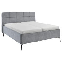 POLSTERBETT 180/200 cm,  in Grau, gepolstertes Kopfteil, motorische Verstellbarkeit, Fernbedienung, Lattenroste,  - Birkefarben/Graphitfarben, KONVENTIONELL, Holz/Textil (180/200cm) - Musterring