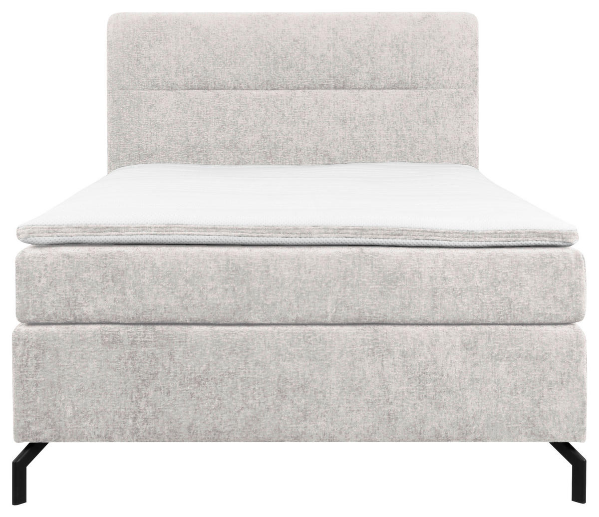 BOXSPRINGBETT 140/200 cm  in Hellgrau  - Hellgrau/Schwarz, Design, Textil/Metall (140/200cm) - Esposa