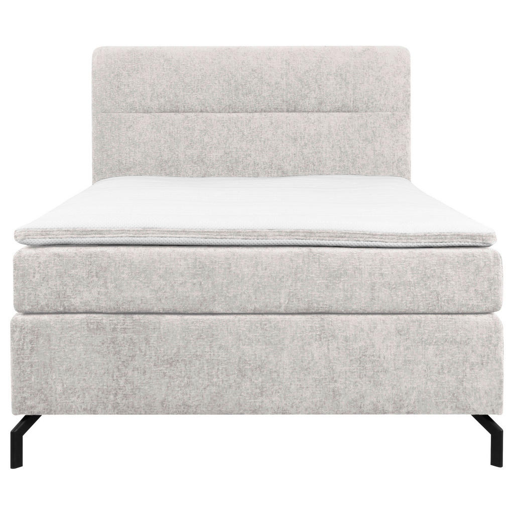 Thumbnail - Esposa Boxspringbett, Hellgrau, Textil, H3, Höhe ca. 17 cm, 140x200 cm, Stoffauswahl, Topper durchgehend, Matratze in ve...