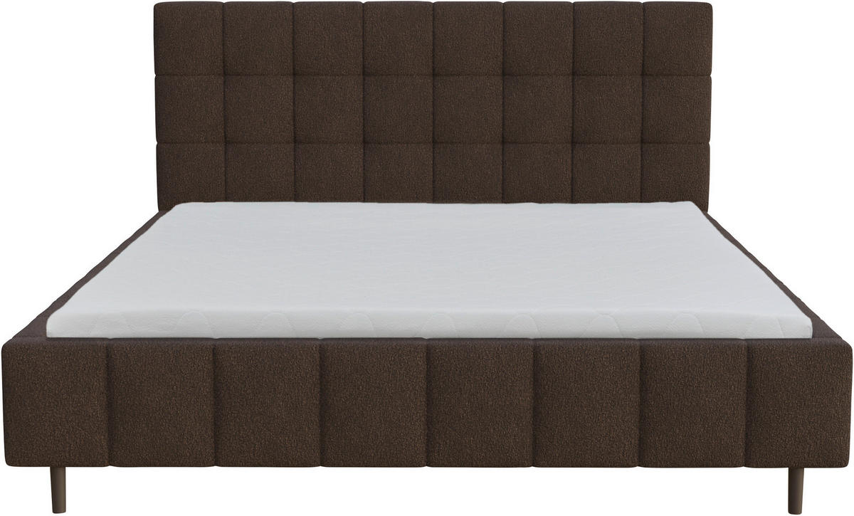 POLSTERBETT 180/200 cm  in Braun  - Schwarz/Naturfarben, MODERN, Holz/Textil (180/200cm) - MID.YOU
