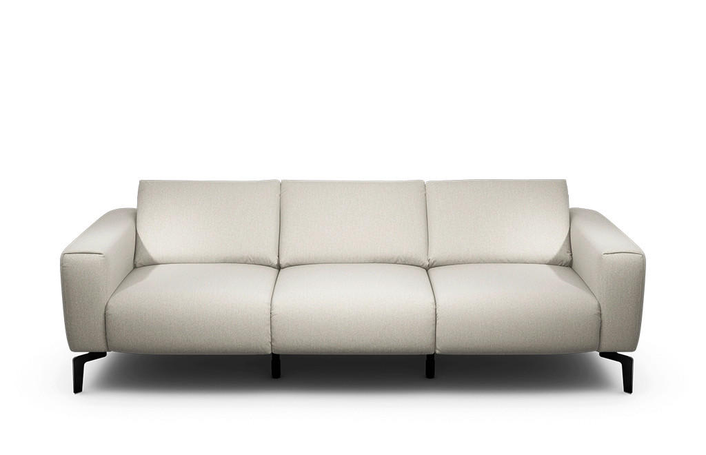 3-SITZER-SOFA Chenille Naturfarben  - Schwarz/Naturfarben, Design, Textil/Metall (250/86/86-94cm) - SENSOO