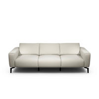 3-SITZER-SOFA Chenille Naturfarben  - Schwarz/Naturfarben, Design, Textil/Metall (250/86/86-94cm) - SENSOO